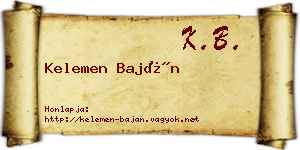 Kelemen Baján névjegykártya